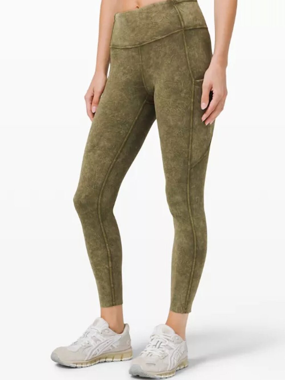 Lululemon Fast and Free High Rise Tight 25" *Ice Dye Ice Wash Moss